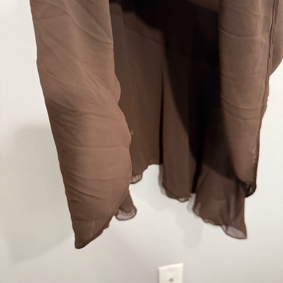 Adrianna Papell Chocolate Brown With Sequins Evening Dress Flowy Size 10 - Picture 4 of 11